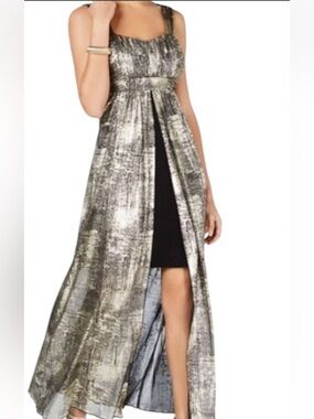 Connected Apparel Black and White Maxi Dresssize 16